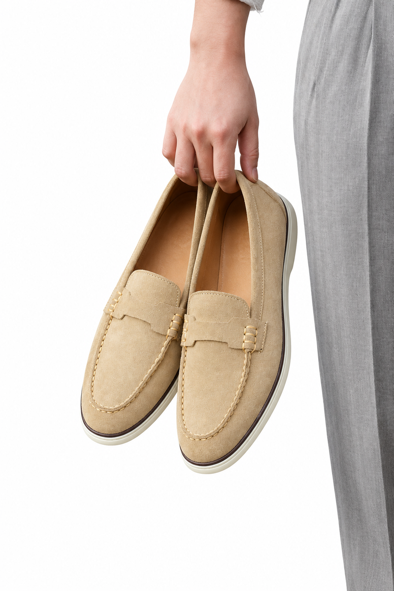 Sandy suede loafer